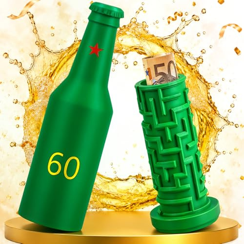 Anruzon Upgrade Geldgeschenke 60 Geburtstag Mann Bierkiste, Kreative Labyrinthbox Geldgeschenke Verpackung für 60. Geburtstagsgeschenke 60 Geburtstag Mann