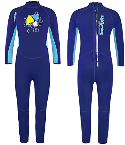 LayaTone Kids Wetsuit 3/2mm Neoprene Full Body Kids Wet Suits for Boys Girls One Piece Wetsuit for Swimming Diving Surfing Freediving Canoeing