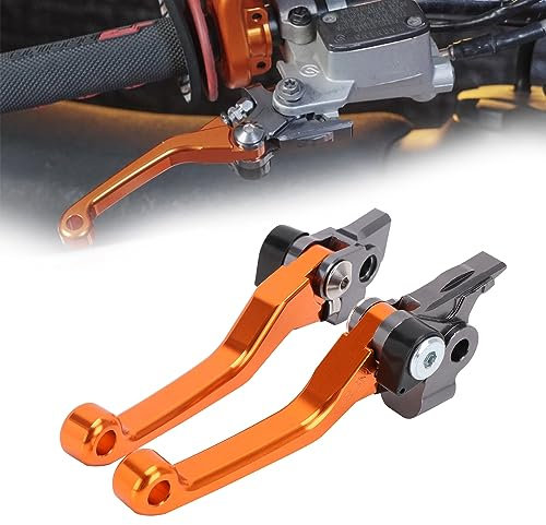 CNC Pliable Levier Frein et Embrayage Moto pour SX SXR SXF SXF XCF XCFW XCRW XCW EXCR EXCR EXCR 125 150 200 250 300 350 500-Orange