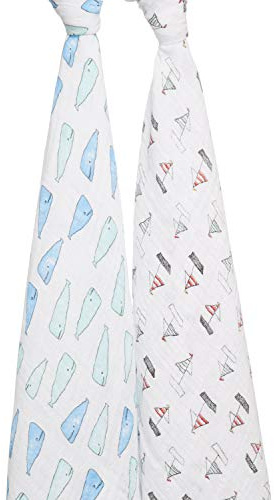 Aden + anais Musselintuch Whales & Boats