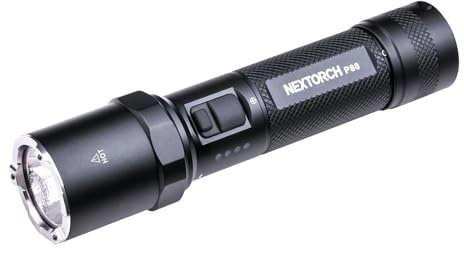 Nextorch P80 LED Rechargeable Torch, 1300 Lumens High Performance Tactical Flashlight with Strobe & 4 Modes, Powerful IPX7 Waterproof Light for Hiking Camping Emergency Outdoor Night Walking