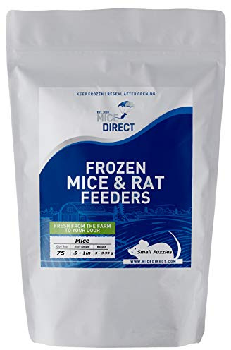 MiceDirect EST. 2003 75 Frozen Mice Small Fuzzie Feeders Snake Food for Juvenile Hognose Corn Milk (.5-1 in) (225 Grams Min)