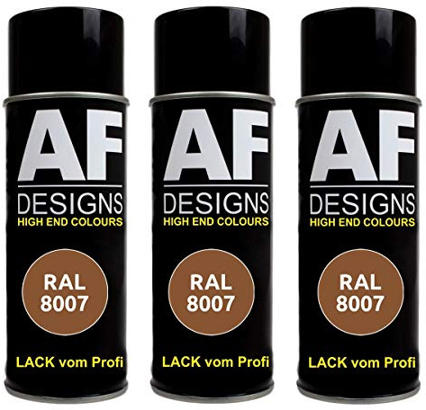 Alex Flittner Designs Spraydose RAL8007 REHBRAUN matt, matt | 3er Pack RAL Spraydosen a 400 ml pro Dose