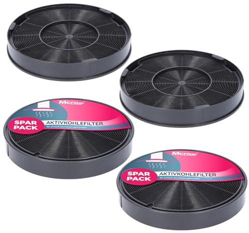 McFilter I 4x Aktivkohlefilter Ø 200mm für Dunstabzugshaube Alternative für AEG/Electrolux 9029793578 EFF62, Franke 112.0016.755, Bosch/Siemens/NEFF 00748732 00748733 DHZ5316