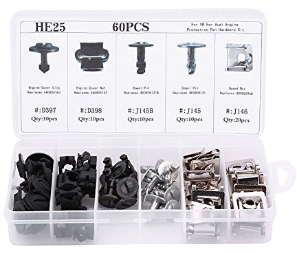 Unterboden Schrauben, Akozon 60 stücke Undertray Abdeckung Bottom Shield Befestigungsclip Motor Undertray Trim Clips Kühlerabdeckung Clips 5 Arten