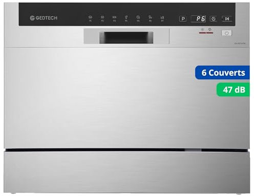 GEDTECH - Lave vaisselle Table Top GLV6T47SL - 6 couverts - 47 dB - Départ différé