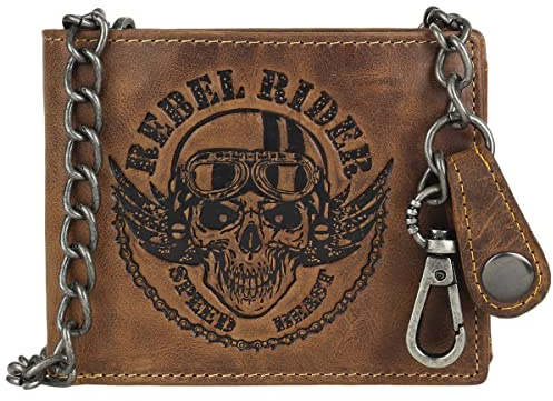 Greenburry Portafoglio Rebel Rider Biker in pelle 13 cm