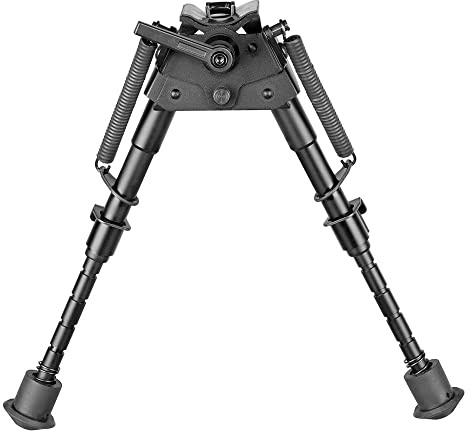 15-23 cm taktisch Tilt Bipod Höhenverstellbar Schwenker Auflageschiessen Zweibein mit S-Lock-Hebel (Aluminium), Schwarz