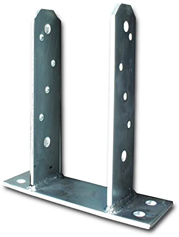BRESKO U-Pfostenträger verzinkt Stützenfuß Pfostenschuh Pfostenanker Pfostenfuß Typ TT (91x200 mm)