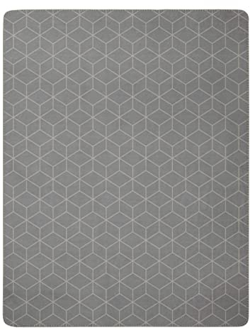 Villeroy & Boch® Wohndecke Carré Stone I Flauschige Kuscheldecke aus Baumwollmischgewebe I hellgraue Sofa-Decke in 150x200 cm I Made in Germany I nachhaltig produzierte Decke mit grafischem Muster