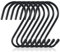 RVLZKCPG 8 ganchos en S grandes de 15 cm de acero inoxidable para colgar, soporta hasta 30 kg, ganchos en forma de S, color negro, revestimiento de vinilo, ganchos de metal resistentes al óxido para