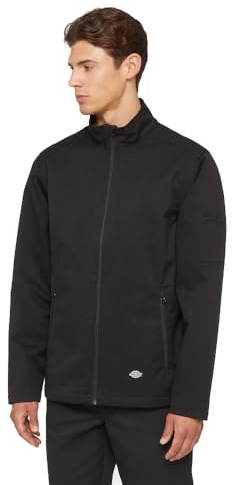 Dickies Hombre, Chaqueta Softshell con cremallera completa, negro, S