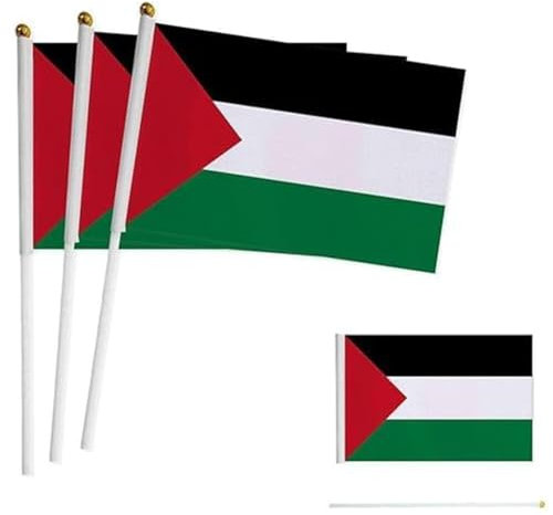 Drapeau Palestine 90x150cm - Drapeau Palestinien Drapeau Palestine Palestine Polyester Drapeau De Main Petite Taille Petit Drapeau À Main en Ondes en Intérieur Intérieur Décoration Intérieure (10PCS)