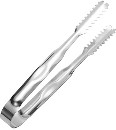 Kleine Servierzange Edelstahl Zuckerzange Eiszange Küchenzange Vorspeisenzange für Kaffee Bar Party Dessert Party Edelstahl Eiszange