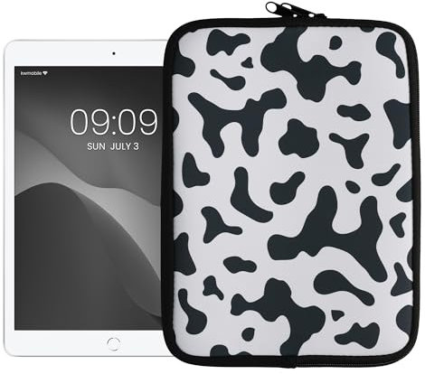 kwmobile Cover Tablet Compatibile con 9,7-11 Tablet - Custodia eReader Universale - Copertina Protettiva in Neoprene Stampa Mucca