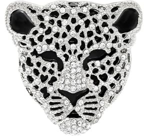 GamTelightpe Broche léopard Vintage zircon brillant Broche pour Femmes Cadeaux pour Jour de l'an argent