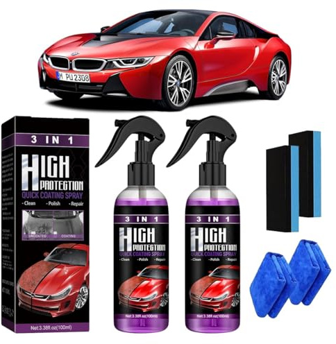 Spray Anti-Rayures Pour Voiture, Polish voiture rayure, 2025 Spray anti rayure pour voiture 3-en-1, Nano Protection Carrosserie et Pare-Brise – Brillance Durable (2 Pièces)