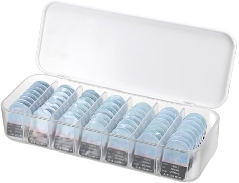 SUMTree 1 Pack Plastic Contact Lens Organizer Case, Daily Disposible Contact Lens Dispenser and Organizer, Divided Storage Box Travel Contact Case for Cosmetic Contact Lens, 26 * 5.7 * 9.5cm, Clear