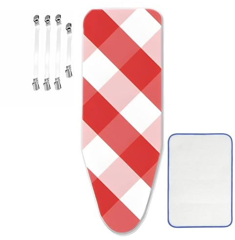 ZJBKX Bügelbrettbezug für Dampfbügelstation, geeignet für Bügelbrett von 30-45 cm x 110-125 cm, mit 4 Spannern, 1 Bügeltuch