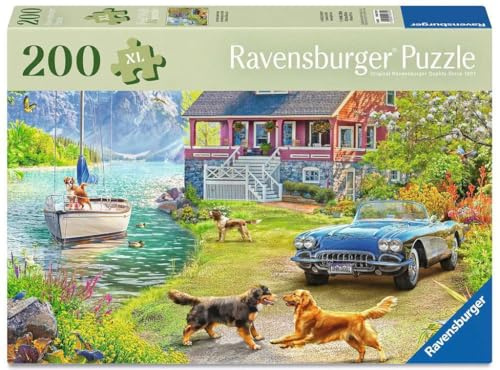 Ravensburger Puzzle Sommerhaus am See - 200 große Puzzle-Teile für Senioren | 200 Teile Puzzle mit größeren Puzzleteilen, Mit Bildvorlage und Puzzle-Unterlage, Ideal für ältere Menschen und Senioren