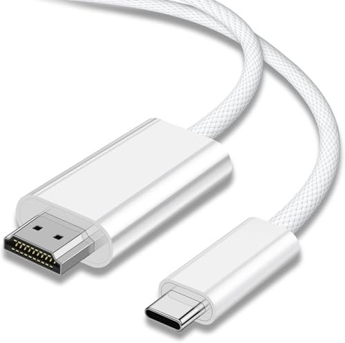 NCGGY USB C to HDMI Cable 1.8M 4K@60Hz,USB Type C to HDMI Cable for M-acBook i-Pad Pro/Air iMac,i-Phone 15 Pro/Max,Sam-sung S23 S22 S21 S20 S10 Surface Book 2 XPS etc