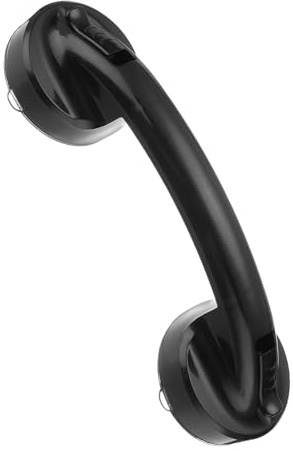 sourcing map Maniglioni per vasche da bagno e docce, 21,1 cm, maniglie per porte e finestre, potenti ventose per doccia, antiscivolo, per sedie da doccia senior, colore nero