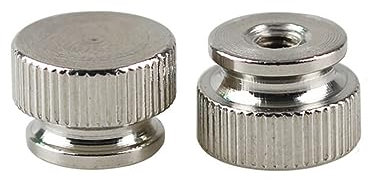 Handdrehschraube M3/4/5/6/8 Rändelmuttern aus vernickeltem Stahl mit Durchgangsloch/Sackloch, Handgriffknöpfe, Stufenmutter (Farbe: M4-D13x9 Blind, 2 Stück)(M4 D16x10 Blind 2pcs)