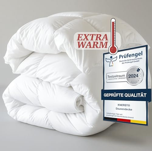 Bettdecke 135x200 - Federbettdecke Winterdecke mit Daunen & Federn - Extra Warm & Flauschig - Bettdecke Winter Waschbar & Atmungsaktiv - Daunendecke Ökotex Zertifiziert