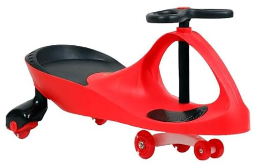 Flicker Swing Wiggle Push Car Kids Push Ride On Car Swivel Scooter Childrens Indoor Outdoor Twist Gyro Ride-on Xmas Toys Boys (Red)