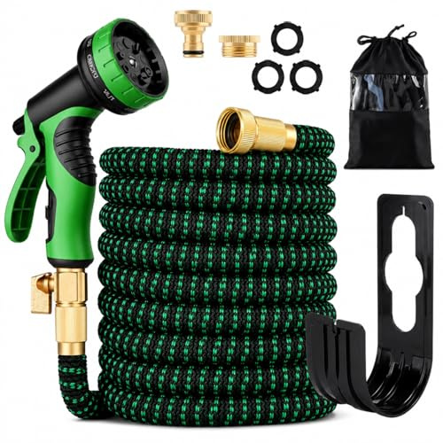 Garden Hose Expandable Heavy Duty 50ft -15m Flexible 10 Function Water Spray Gun Gardening Irrigation and Cleaning (50FT/15M)