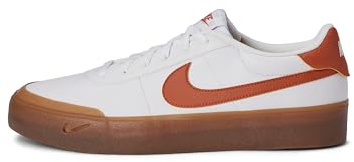 Nike Men's Court Shot Shoes, White/Campfire Orange-Gum Medium Brown, 11.5