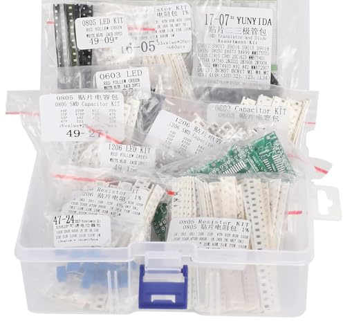 Harrisen Elektronische Bauteile Sortiment, 3638 Stück, 1206, 0805, 0603,Widerstände, Kondensatoren, LED, PCB, Dioden, Transistoren, Potentiometer