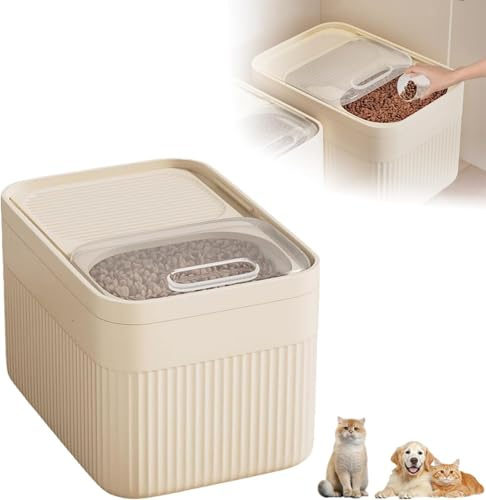 Genérico Contenedor de Comida para Mascotas, contenedor de Almacenamiento de Comida para Mascotas, Capacidad máxima de 15 kg, Adecuado para Perros, Gatos y Otras Mascotas, con Taza medidora