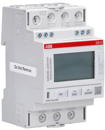 ABB D13 15-M 65 Modbus Drehstromzähler 65A RTU MID Konform | Energiezähler für Hutschienenmontage - Integrierte Schnittstelle - 1DO 1DI - IP67 Gehäuseschutz - 2CSR256140R1165