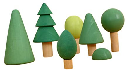 POPETPOP Bloc De Construction en Bois Forêt pour Garçon Et Filles 1-2 Ans, Jouet Éducatif Puzzle, Grand Format Adapté Petites Mains, Stimulation Coordination Œil-Main, Jeu Créatif D’Imagination Bébé