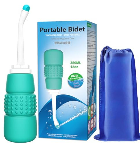 Flipped Warmth 12-Unzen-Dammflasche Für Die Pflege Nach Der Geburt, Tragbares Reise-Bidet Mit 2 Düsen, Handgehaltene Persönliche Sprühflasche Für Saubere Hämorrhoidenbehandlung