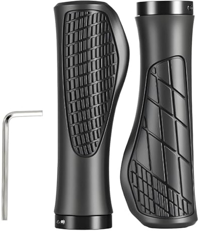 Xynovate Lenkergriffe Fahrrad, Fahrradgriffe ergonomisch, Anti-Rutsch mit Lock Design, Passend für Trekkingrad Mountainbike Rennrad(schwarz)
