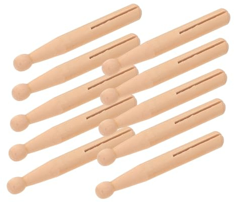 Gatuida Bâtons en Bois Fendus pour Pinces à Linge Traditionnelles 10 Pièces en Bois Naturel Faits à La Main pour Artisanat Créatif Décoration Maison