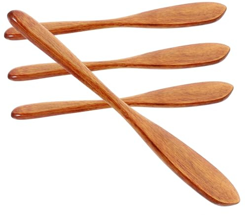 MOLUCKFU 4 pièces Couteaux à Tartiner Bois Étaleurs Beurre Multifonctions pour Fromage Confiture et Crème Ustensiles Cuisine Confortables et Durables