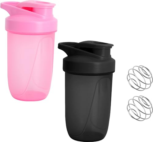 2 unidades de batido de proteínas de 400 ml con bola, indicador ML, a prueba de fugas, vaso agitador de proteínas, agitador de proteínas, agitador de proteínas, botella de gimnasio, botella para