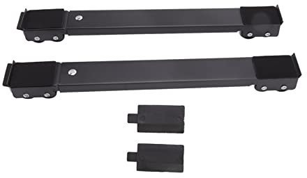 Staffa Mobile per Rulli Mobili Base Rialzata Ruote Mobili Supporto per Rulli per Apparecchi Pesanti per Frigorifero Lavatrice Lavastoviglie Divano Materiale Ferro 45 x 5 x 4 cm 2 (Nera)