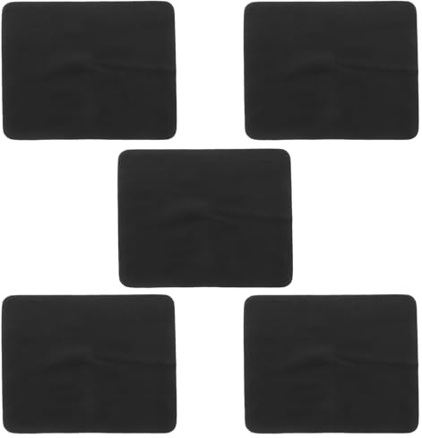 NIYANGLE 5 Paños de Limpieza para Gafas Microfibra 14.5x17.5 Cm Negro, Paño para Limpiar Lentes y Pantallas Delicadas, Toallitas Reutilizables para Gafas, Cámaras y Dispositivos