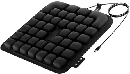 Diablo Chairs masajeador Espalda electrico para Silla Oficina cojin Masaje Lumbar Aire presion colchoneta Masaje Asiento ergonomico Gaming Coche USB 5V Intensidad Regulable