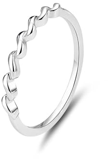 Epinki 18K 750 Gold Solitärring Echter Schmuck, Klassiker Welle Verlobungsring, Hochzeitsring PT950 Platinum, Gr.47-65