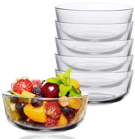 Umllpet 300 ml glasskålar, salladsskålar, set om 6, små glas dessertskålar, glasskålar, isskålar, puddingskålar, dippskålar, godis, stapelbara serveringsskålar, salladsskålar