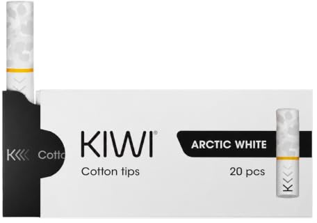 KIWI Ricambi, Tips Ufficiali in Cotone per Sigaretta Elettronica KIWI, Pacchetto da 20 (Artic White) - No E-Liquid, No nicotina