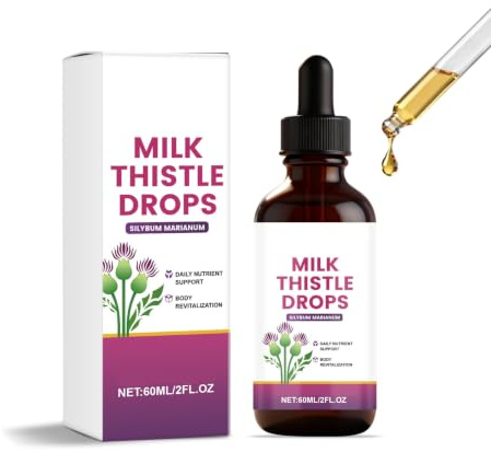 Mjölktisteldroppar︱Leverstöd | Dagligt vitalitetsstöd︱ för män och kvinnor︱Vegan︱ Icke-Gmo ︱2 Fl Oz