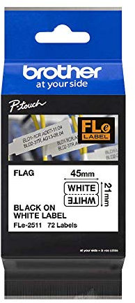 Brother FLE2511 Einzelfähnchen Etiketten 72 Stück 21x45mm weiß-schwarz