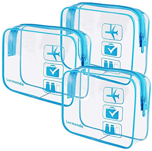 Lermende Transparente Kulturtasche, Flüssigkeiten Beutel Handgepäck TSA-geprüft Kosmetiktasche,Transparente Tasche Flughafen-konforme Tasche,Reisebeutel Flugzeug 1 Liter.
