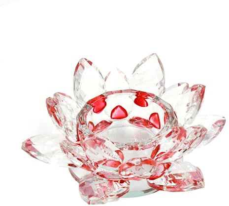 Wankd Lotus Kristall Kerzenhalter Kristall Glas Lotus Kerzenhalter Blume Kerze Teelichthalter Lila